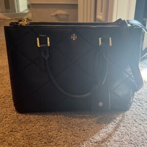Tory Burch Black Quilted Handbag
